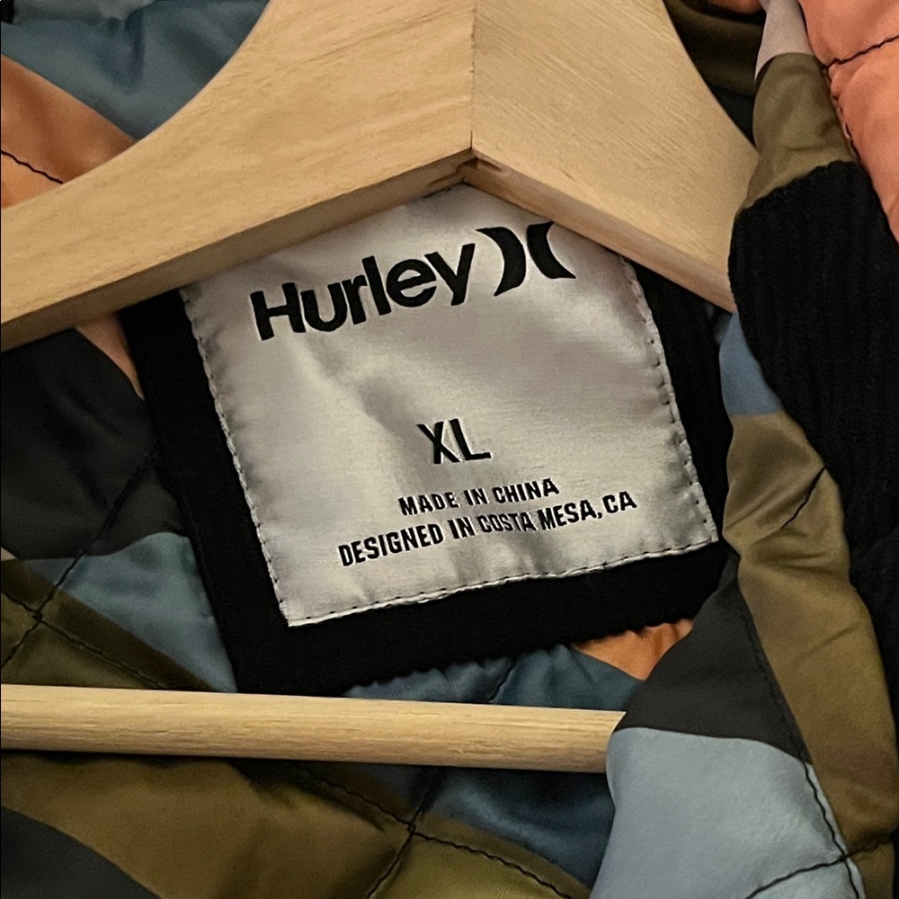 Hurley Black Jacket with Striped corduroy ~XL - Picture 3 of 10
